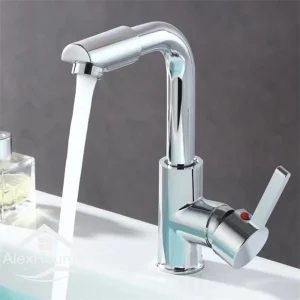 Bathroom Hot and Cold Faucet Basin Water Faucet New Washbasin Tap Deck Mounted Singel Handel Single Hole Chrome