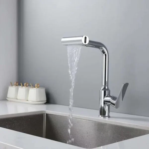 Kitchen shower waterfall splash head Cold and hot dishwashing basin Dishwashing basin sink multi-functional swivel faucet - Image 2