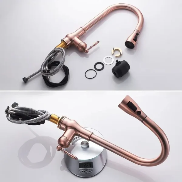 Kitchen Faucets Pull Out Antique Bronze Kitchen Sink Water Mixer Tap Crane Faucet Hot Cold with Sprayer EL9021 - Image 6