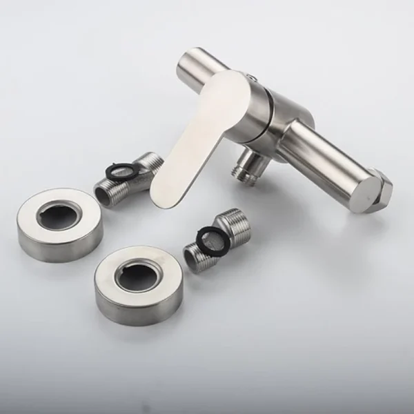 SUS304 stainless steel bathroom shower faucet wall-mounted shower cylinder faucet hot and cold water control valve switch faucet - Image 6