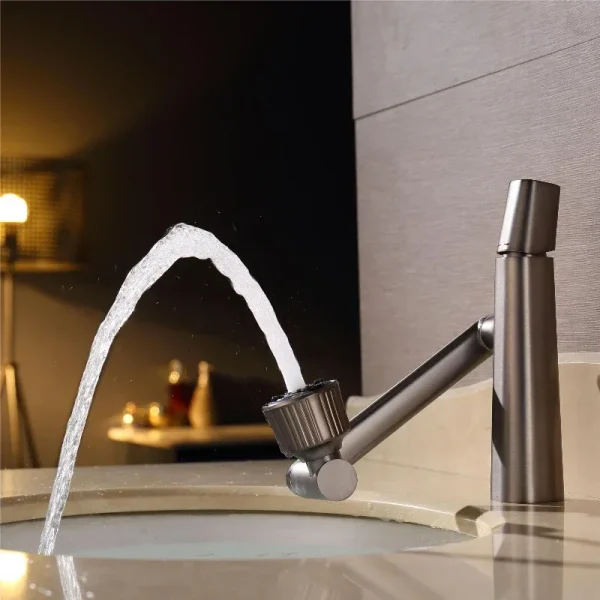 Multifunctional Stream Sprayer Basin Faucet for Bathroom Single Holder 360 Degree Rotatable Lift Washbasin Tap With Hose - Image 2