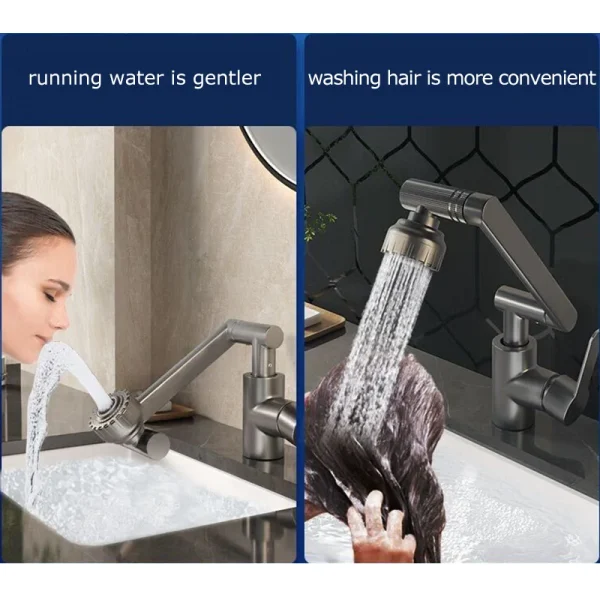 Universal Rotating Dual-mode Faucet Mechanical Arm Wash Basin Kitchen Bathroom Hot And Cold Household Basin Wash Basin Wash Up - Image 2