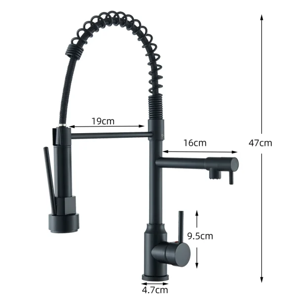 Pull Down Spring Kitchen Faucet Single Lever Hot Cold Mixer Water For Kitchen Sink Dual Spout Nozzle Faucets Crane - Image 2