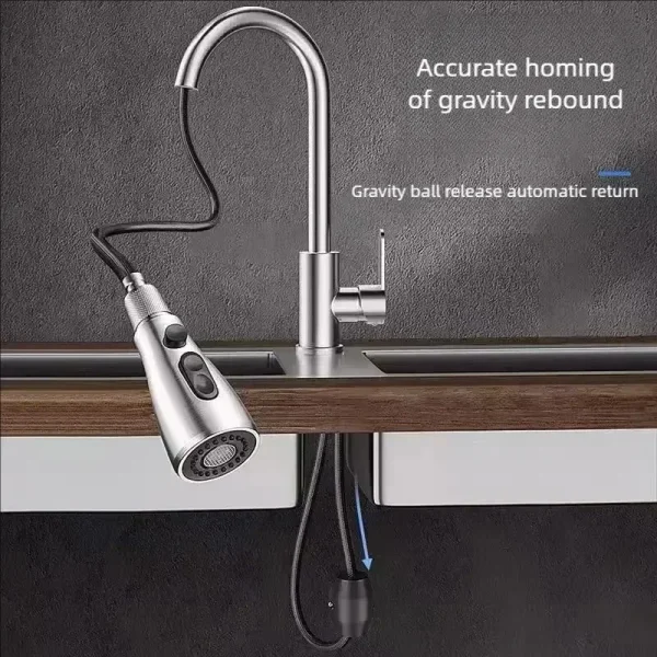 Kitchen Faucets 304 stainless steel Pull Out Kitchen Sink Water Tap Deck Mounted Mixer Stream Sprayer Head Hot Cold Taps - Image 3