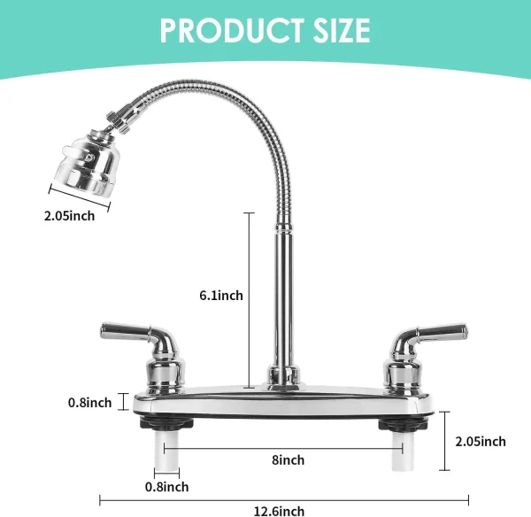South American RV Kitchen Faucets Dual Port Faucet Kitchen Splashproof Faucet Replacement Sink Faucets Kitchen Accessories ﻿ - Image 4
