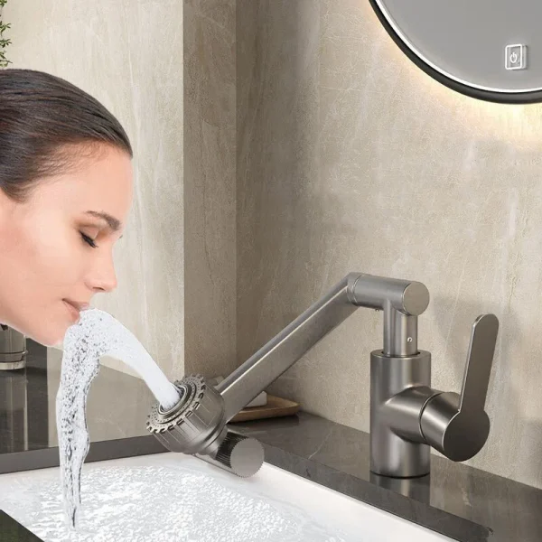 Universal Rotating Dual-mode Faucet Mechanical Arm Wash Basin Kitchen Bathroom Hot And Cold Household Basin Wash Basin Wash Up - Image 5