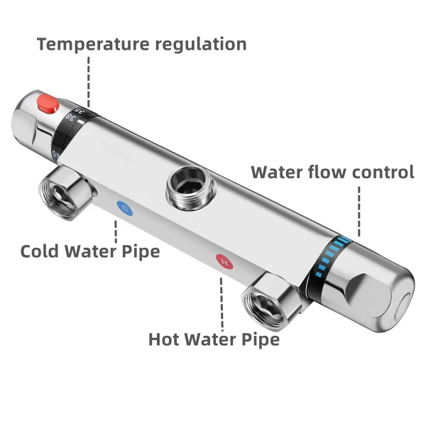 Thermostatic Shower Faucet Mixing Valve Thermostatic Faucets Shower Bathroom Combination Water mixer Bathtub Faucet with handle - Image 2