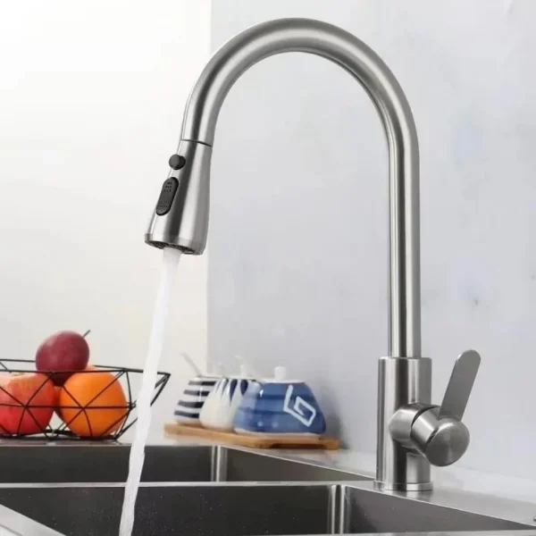 Kitchen Faucets 304 stainless steel Pull Out Kitchen Sink Water Tap Deck Mounted Mixer Stream Sprayer Head Hot Cold Taps - Image 4