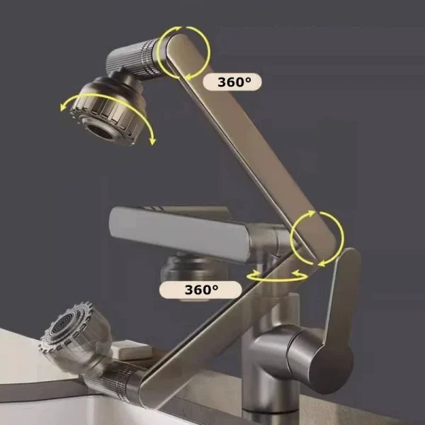 Universal Rotating Dual-mode Faucet Mechanical Arm Wash Basin Kitchen Bathroom Hot And Cold Household Basin Wash Basin Wash Up - Image 4