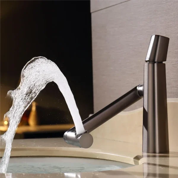 Multifunctional Stream Sprayer Basin Faucet for Bathroom Single Holder 360 Degree Rotatable Lift Washbasin Tap With Hose - Image 3